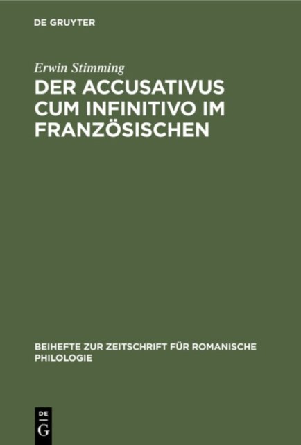Der Accusativus Cum Infinitivo Im Franzosischen