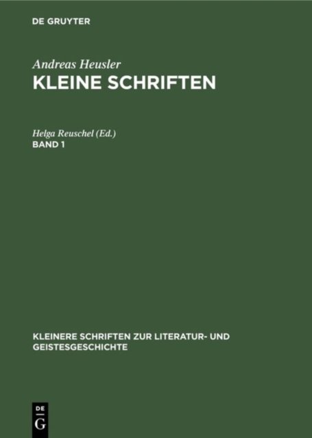 Kleine Schriften. Band 1