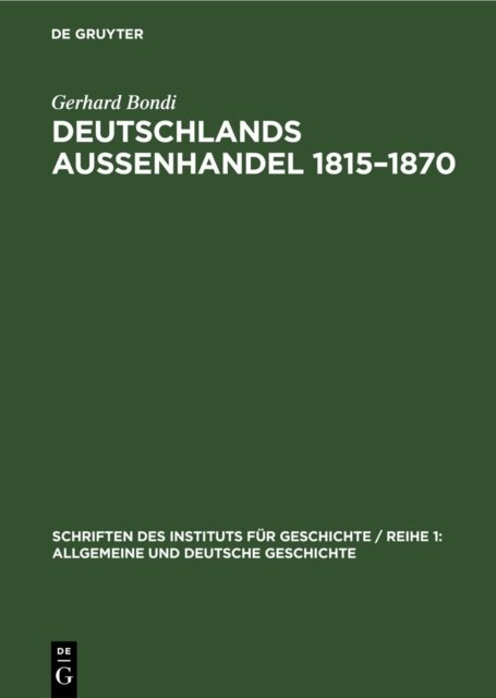 Deutschlands Aussenhandel 1815–1870