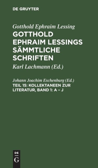 Kollektaneen Zur Literatur, Band 1: A - J