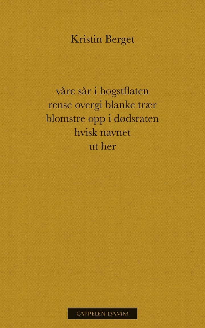 Våre sår i hogstflaten rense overgi blanke trær blomstre opp i dødsraten hvisk navnet ut her - dikt