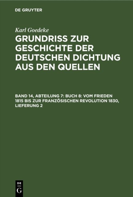 Buch 8: Vom Frieden 1815 Bis Zur Franzosischen Revolution 1830, Lieferung 2