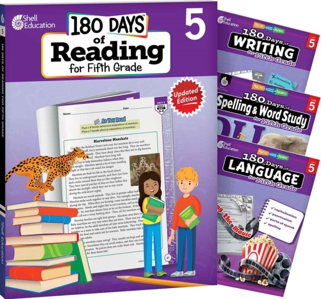 180 Days™: Reading 2nd Ed, Writing, Spelling, & Language Grade 5: 4-Book Set