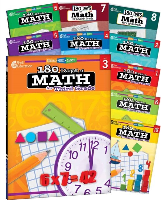 180 Days(TM): Math PK-8: 10-Book Set