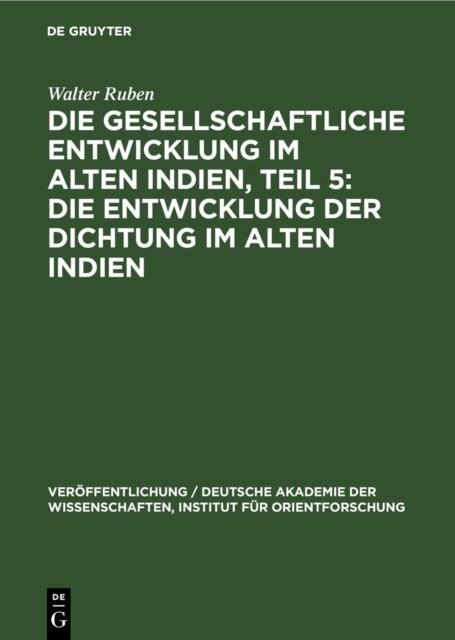 Entwicklung der Dichtung im Alten Indien