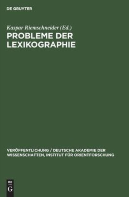 Probleme Der Lexikographie