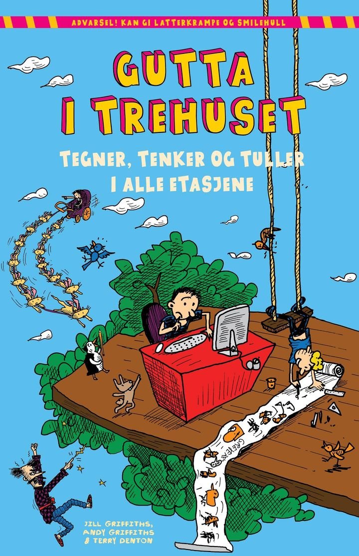 Gutta i trehuset tegner, tenker og tuller i alle etasjene