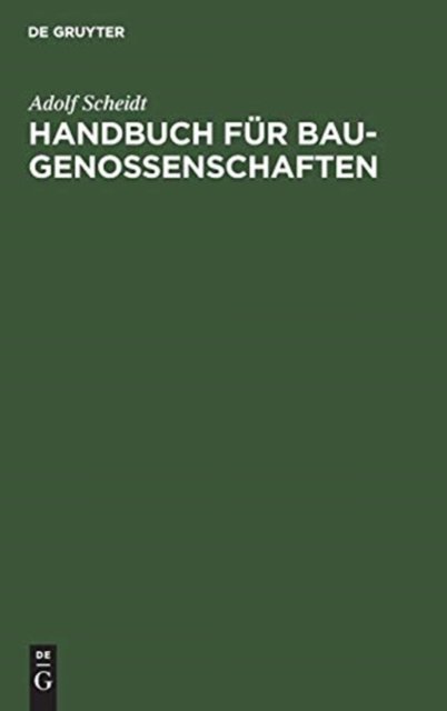 Handbuch Für Baugenossenschaften