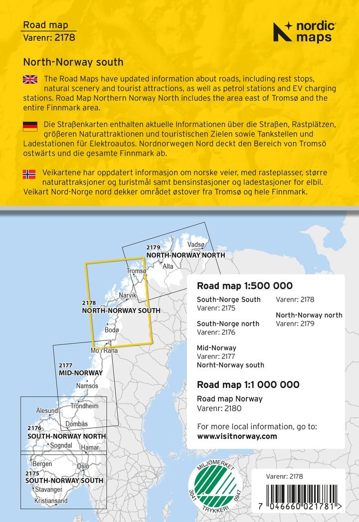 Veikart Nord-Norge Sør Veikart