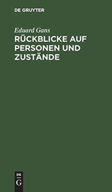Ruckblicke auf Personen und Zustande