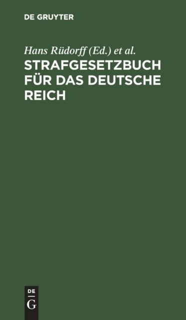 Strafgesetzbuch Fur Das Deutsche Reich