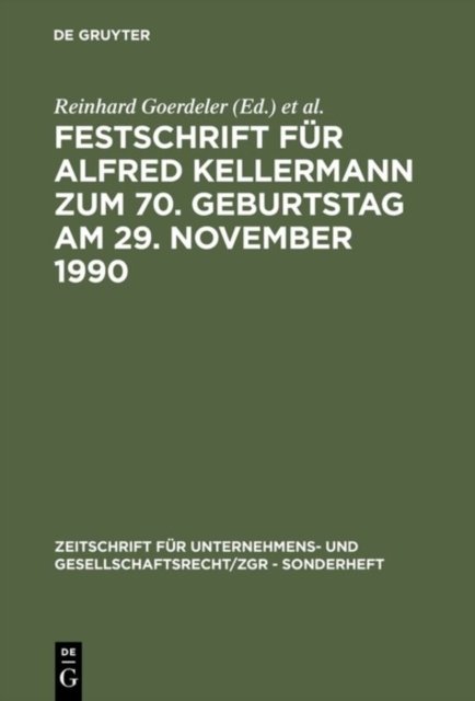 Festschrift Fur Alfred Kellermann Zum 70. Geburtstag Am 29. November 1990