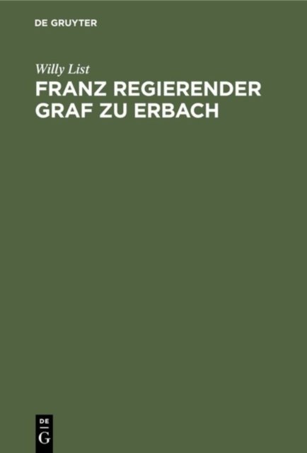 Franz Regierender Graf Zu Erbach
