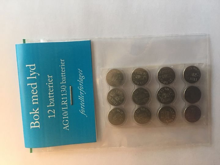 Bok med lyd, 12 batterier - LR1130 og AG10