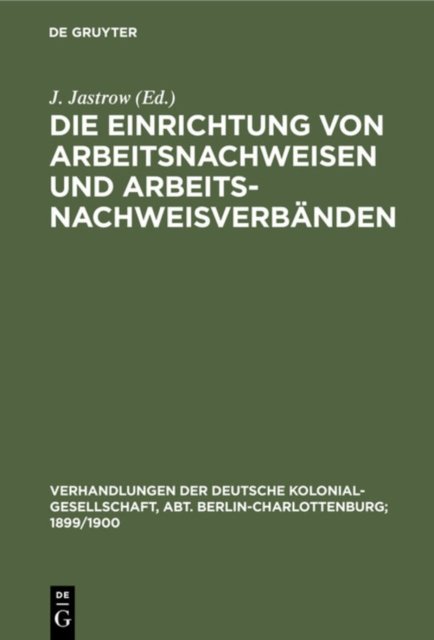 Einrichtung von Arbeitsnachweisen und Arbeitsnachweisverbänden