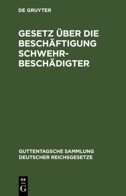 Gesetz Uber Die Beschaftigung Schwehrbeschadigter