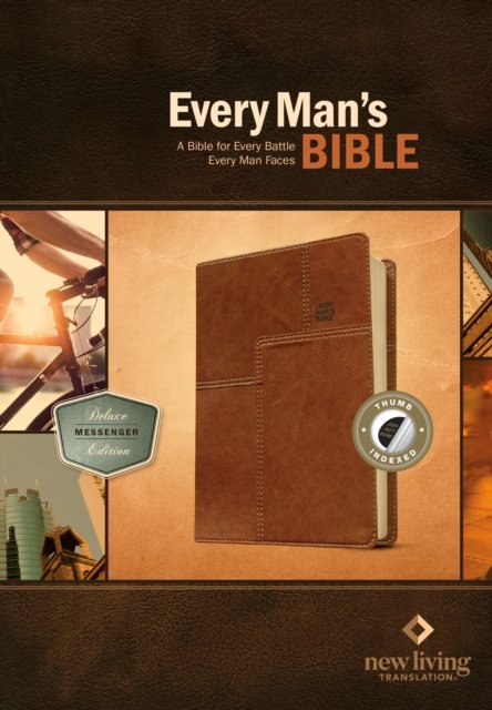 Every Man''s Bible NLT, Deluxe Messenger Edition (LeatherLike, Brown, Indexed)