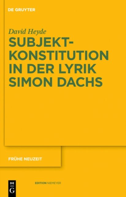 Subjektkonstitution in Der Lyrik Simon Dachs