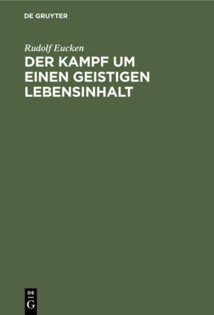 Der Kampf Um Einen Geistigen Lebensinhalt
