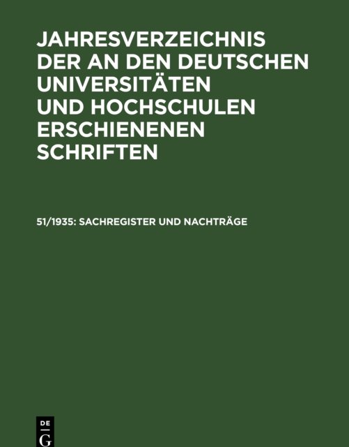Sachregister und Nachtrage