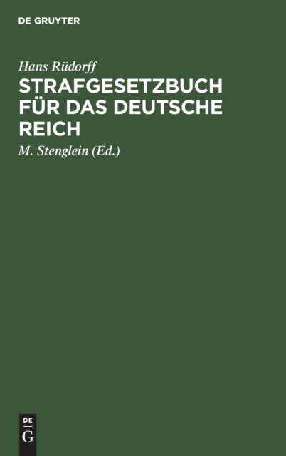 Strafgesetzbuch Fur Das Deutsche Reich