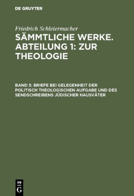 Briefe Bei Gelegenheit Der Politisch Theologischen Aufgabe Und Des Sendschreibens Judischer Hausvater