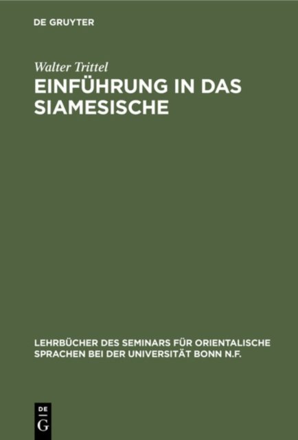 Einfuhrung in Das Siamesische