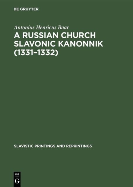 A Russian Church Slavonic kanonnik (1331–1332)