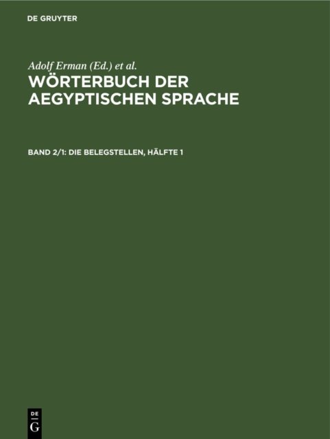 Die Belegstellen, Halfte 1