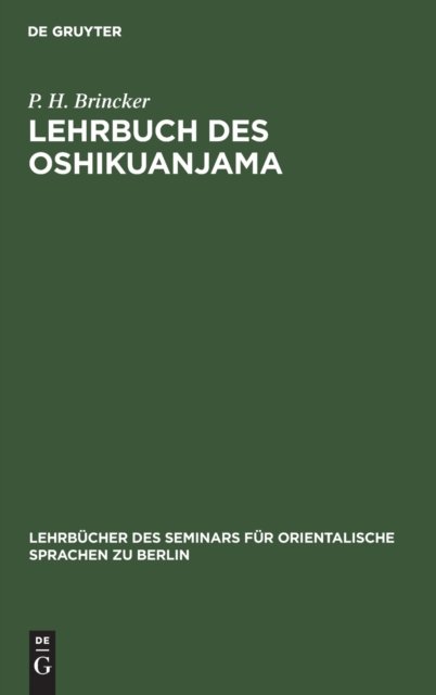 Lehrbuch Des Oshikuanjama