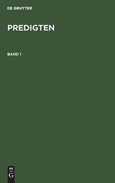 Predigten. Band 1