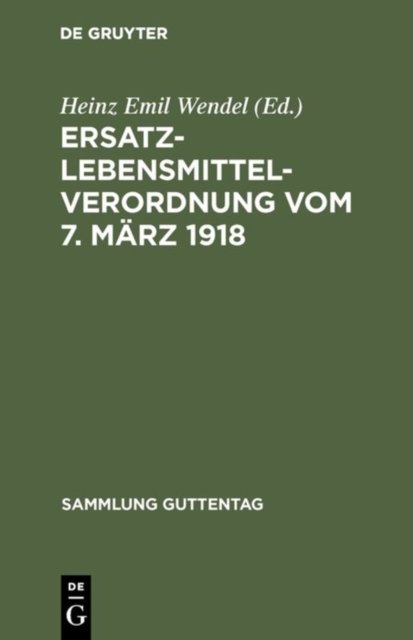 Ersatzlebensmittelverordnung vom 7. Marz 1918
