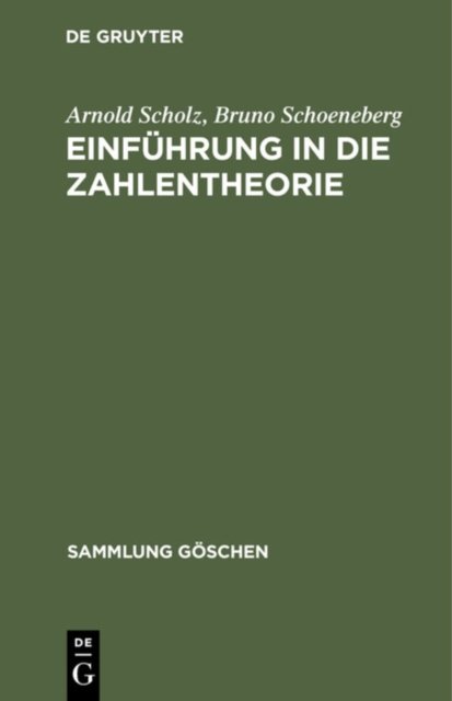 Einfuhrung in Die Zahlentheorie