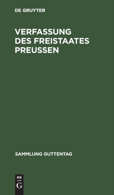 Verfassung Des Freistaates Preußen