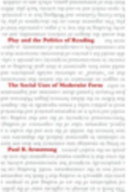 Play and the Politics of Reading
