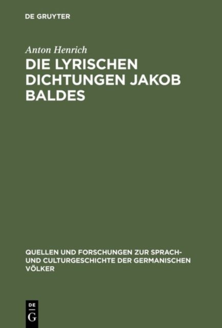 lyrischen Dichtungen Jakob Baldes