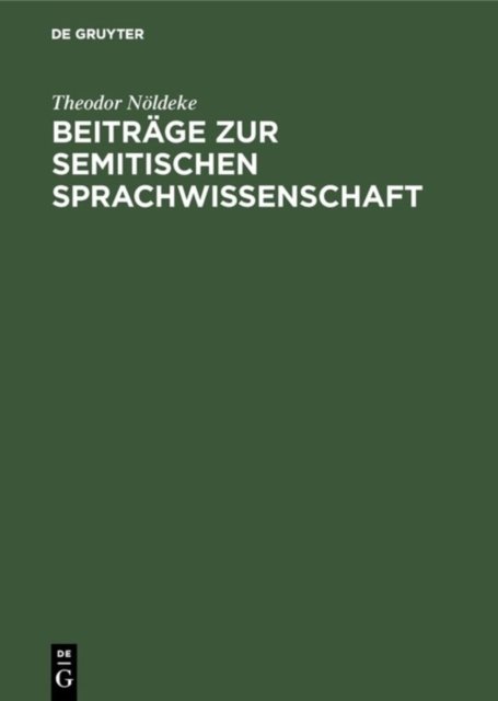 Beitrage Zur Semitischen Sprachwissenschaft