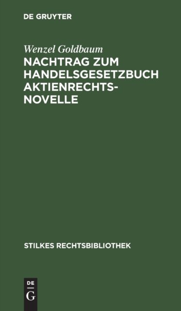 Nachtrag Zum Handelsgesetzbuch Aktienrechtsnovelle