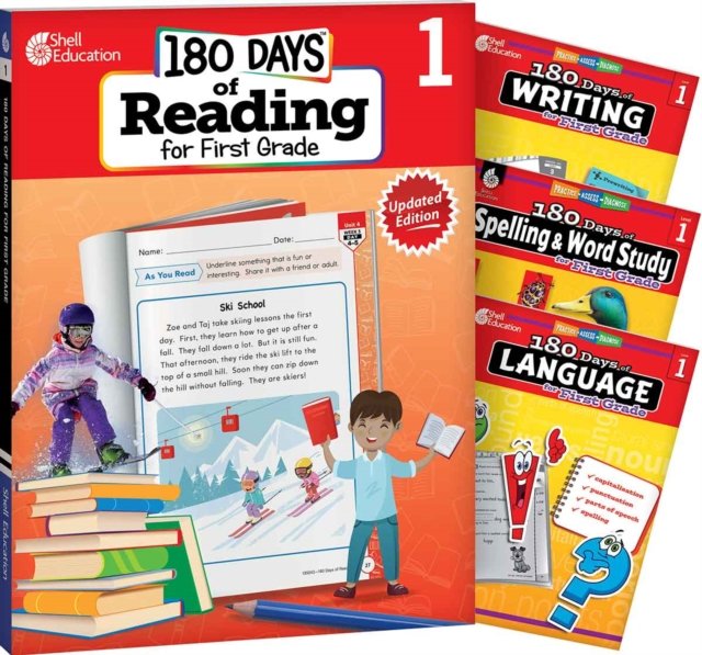 180 Days™: Reading 2nd Ed, Writing, Spelling, & Language Grade 1: 4-Book Set