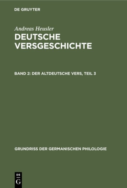 Der Altdeutsche Vers, Teil 3