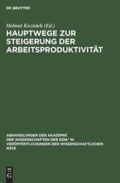 Hauptwege Zur Steigerung Der Arbeitsproduktivitat