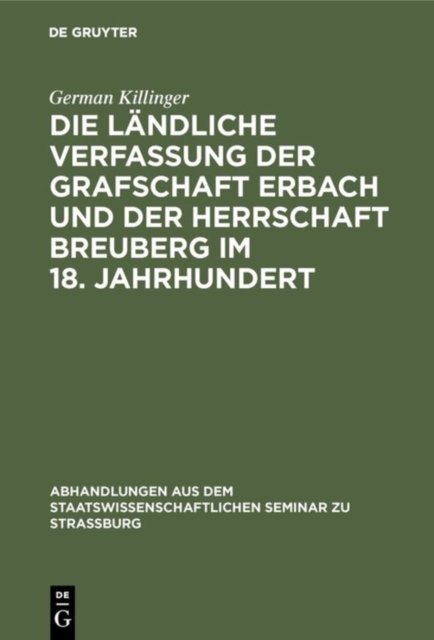 ländliche Verfassung der Grafschaft Erbach und der Herrschaft Breuberg im 18. Jahrhundert