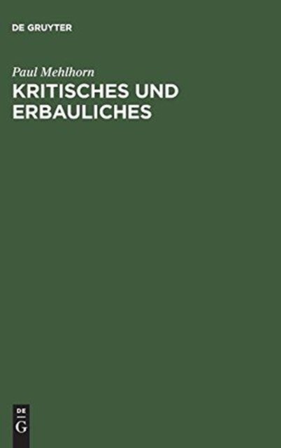 Kritisches und Erbauliches