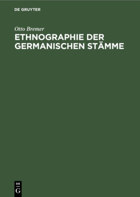 Ethnographie Der Germanischen Stämme