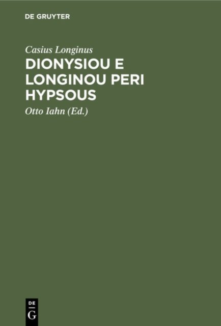 Dionysiou E Longinou Peri Hypsous