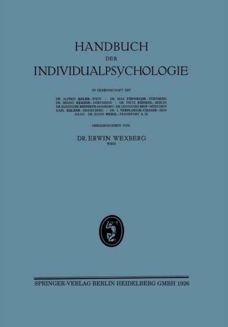 Handbuch der Individualpsychologie