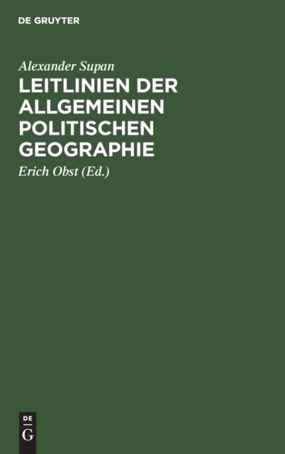 Leitlinien Der Allgemeinen Politischen Geographie