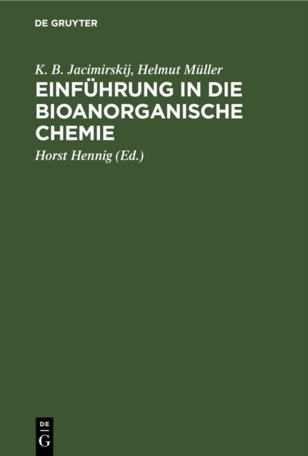 Einfuhrung in Die Bioanorganische Chemie