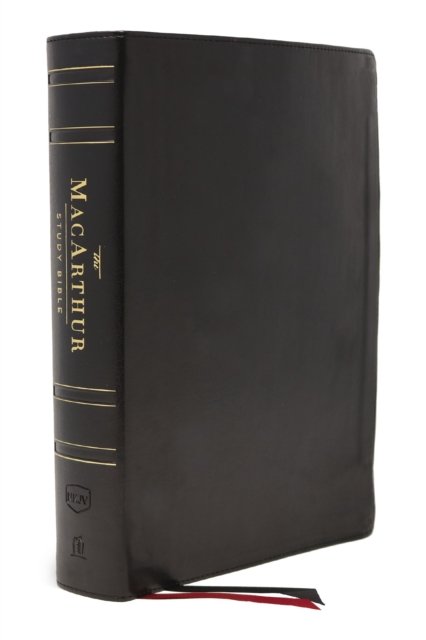 NKJV, MacArthur Study Bible, Black Genuine Leather, Thumb-indexed, Comfort Print