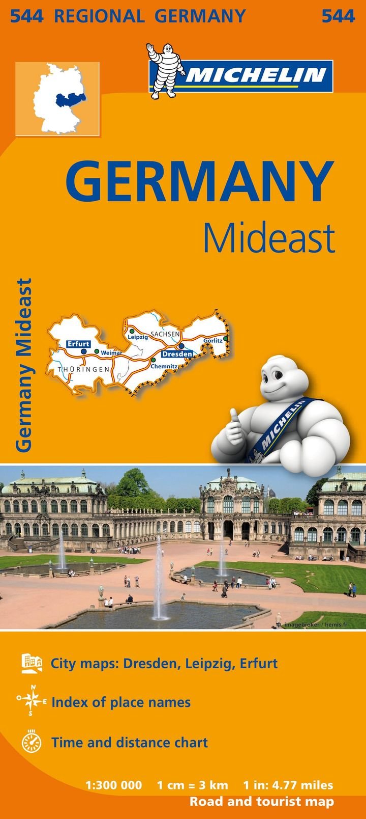 Germany = Allemagne Centre-Est : carte routière et touristique
